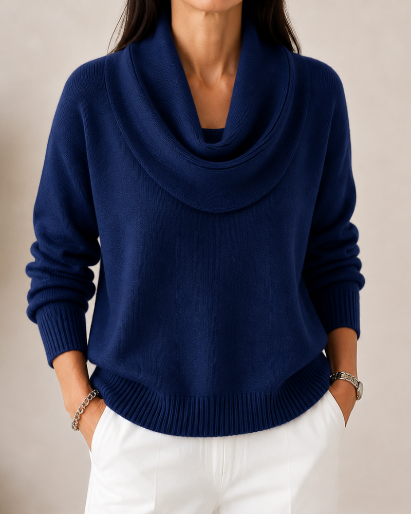 Caralinaâ„¢ | Elegant Cowl Neck Knit Jumper