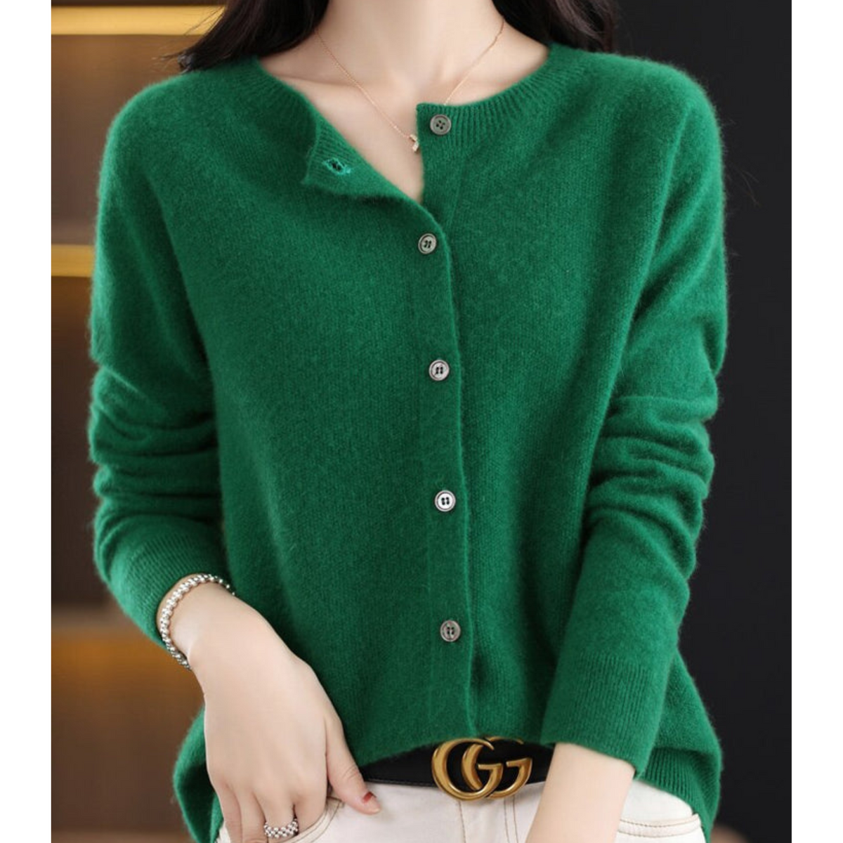 Mercy Cardigan for Women β Elegant Merino Wool & Soft Cardigan with Round Neck