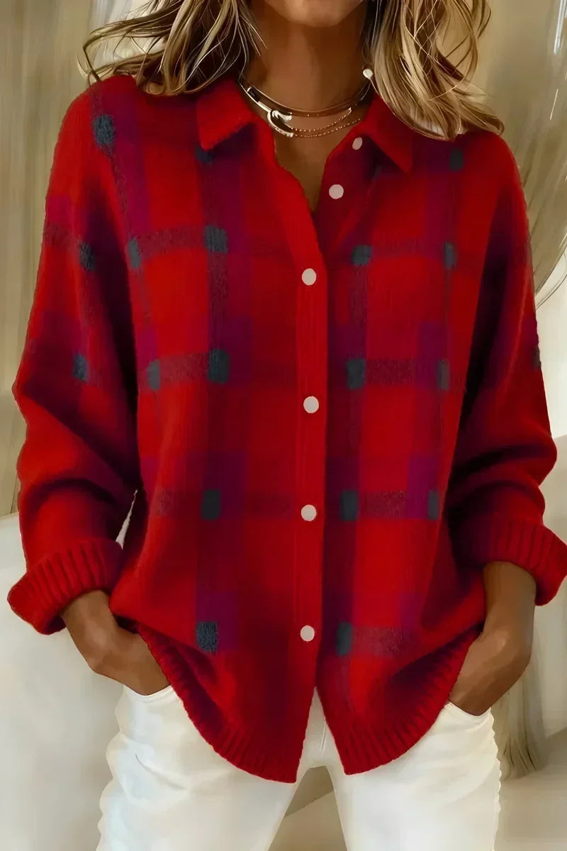 Ivaleneâ„¢ | Plaid Button Cardigan