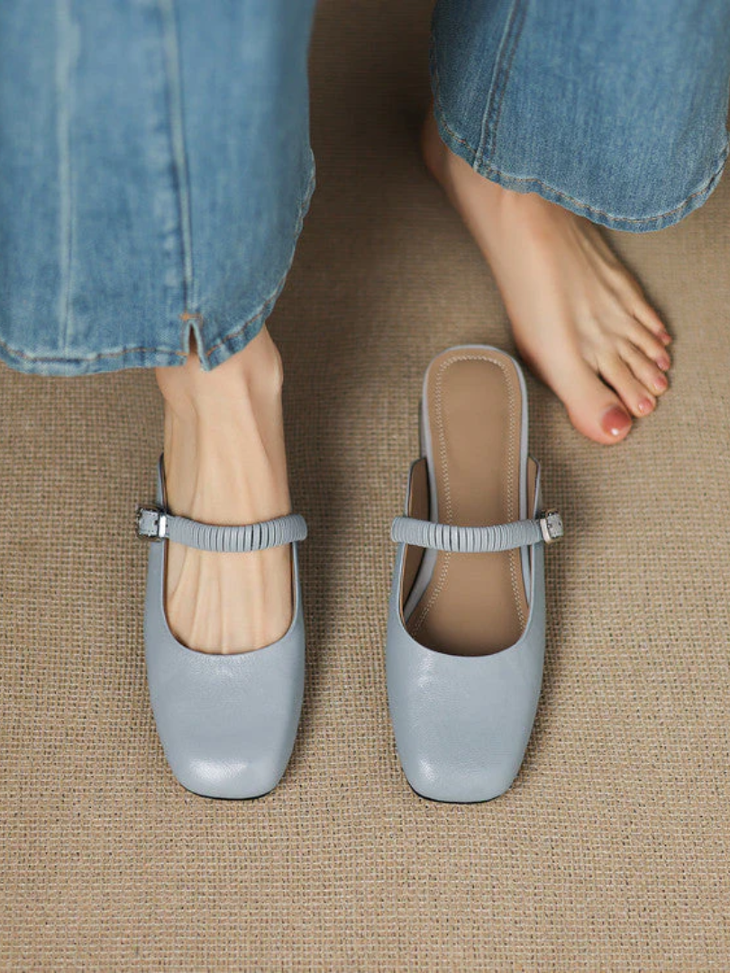 Novie | Genuine Leather Mary Jane Mules