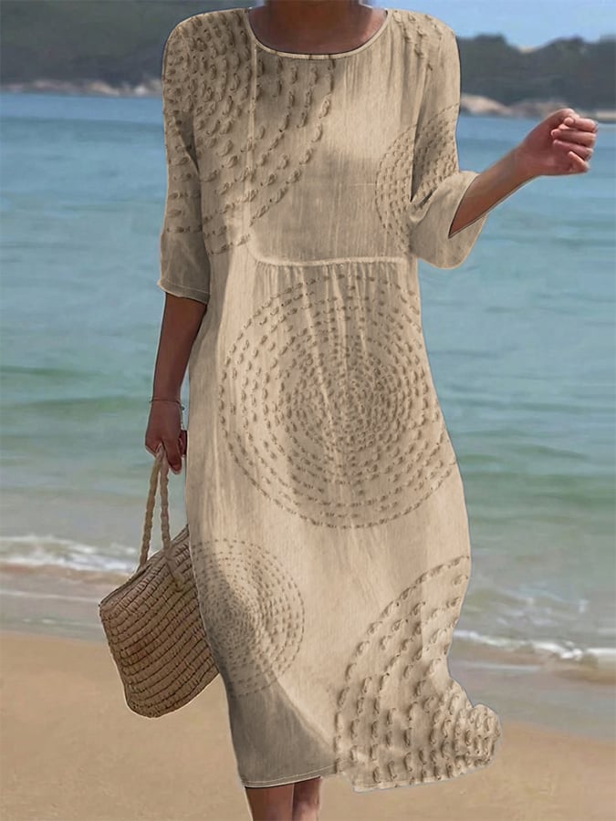 Embroidered Casual Dress for Women
