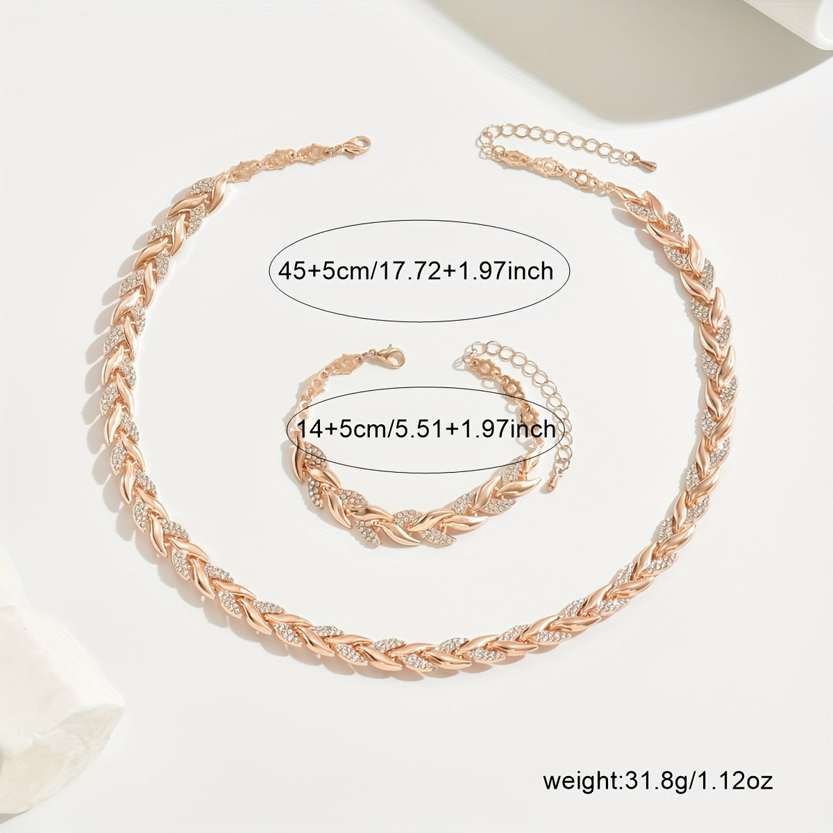 Berta - Spike Jewelry Set with Crystals