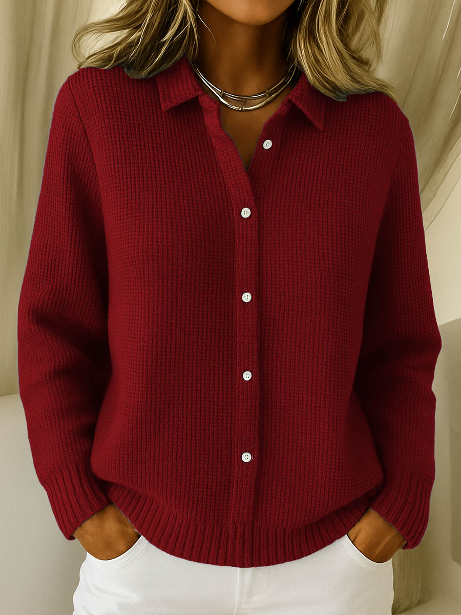 Women's Soft Knit Buttoned Cardigan β Classic Long Sleeves
