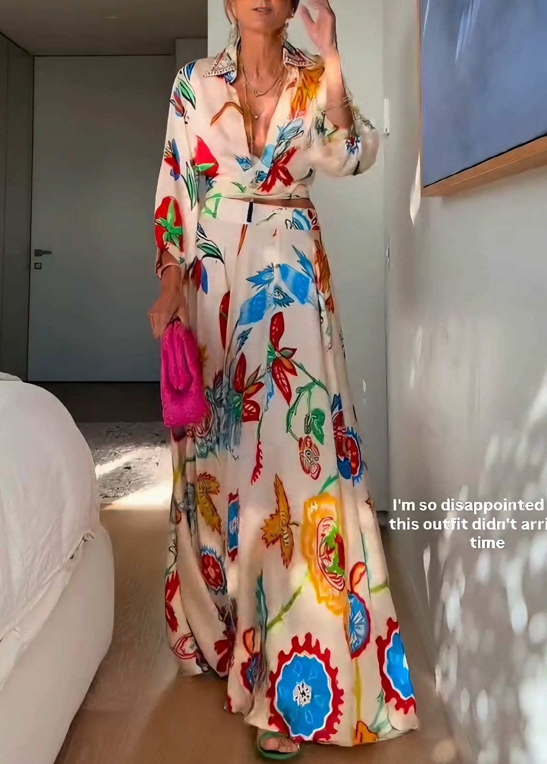 YOLANDA | Floral Tie Shirt and Maxi Skirt Set – Wells & Rose