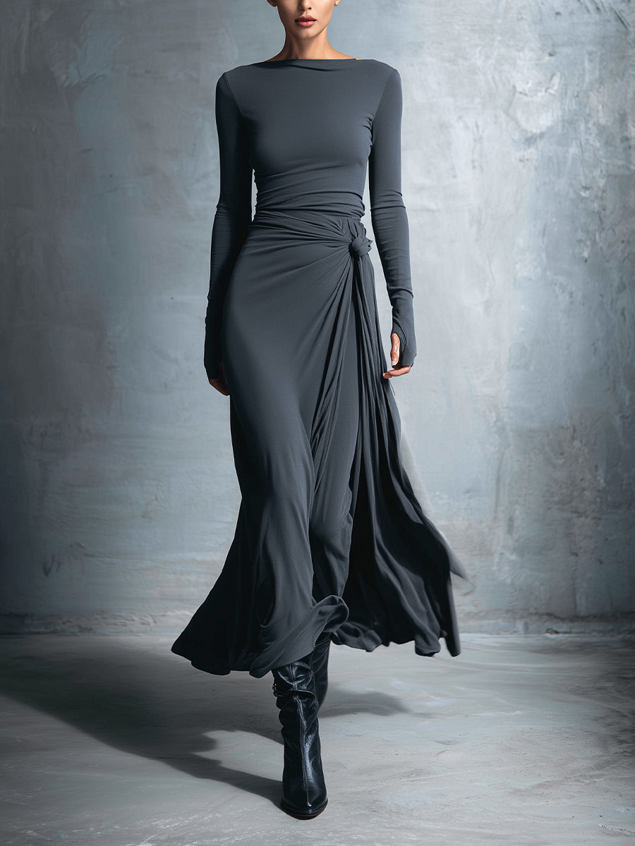 Mildred | Side-Knot Maxi Dress – Wells & Rose