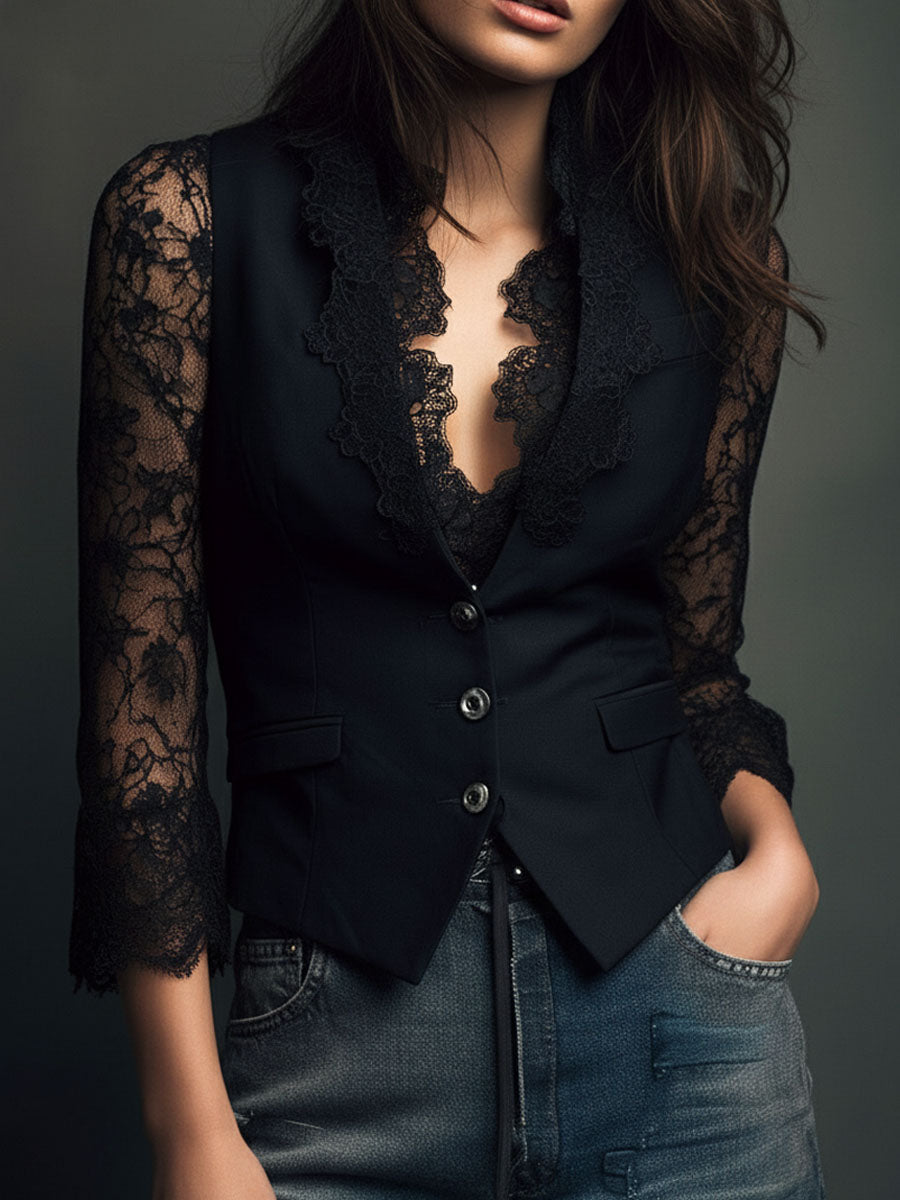 Noemi | Jacket with Semi-Transparent Sleeves