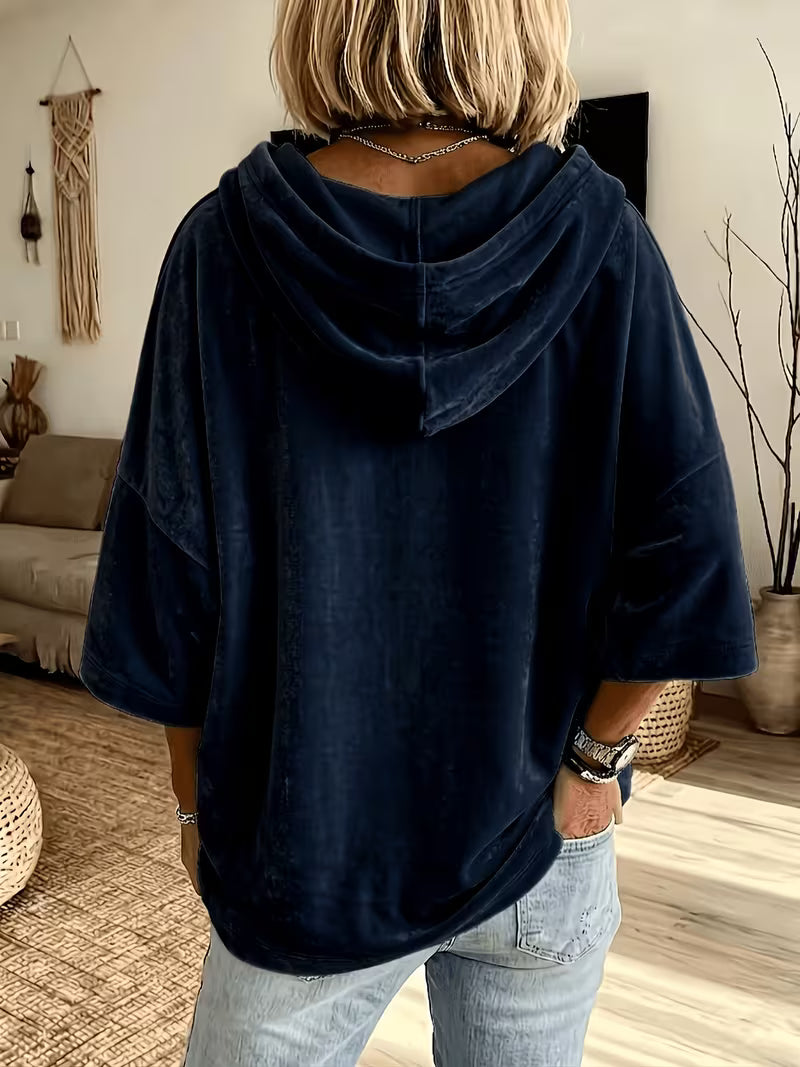 Stellaâ„¢ | Relaxed Oversized Velvet Hooded Sweater
