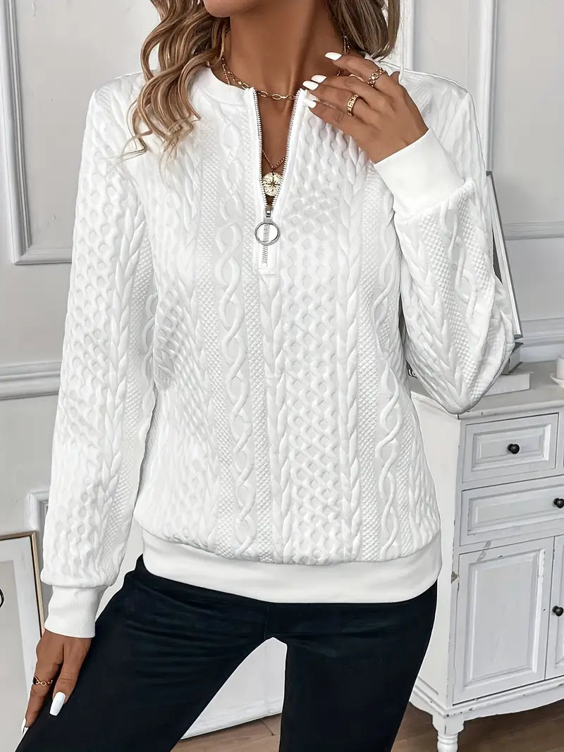 Amy | Zip Collar Sweater – Wells & Rose