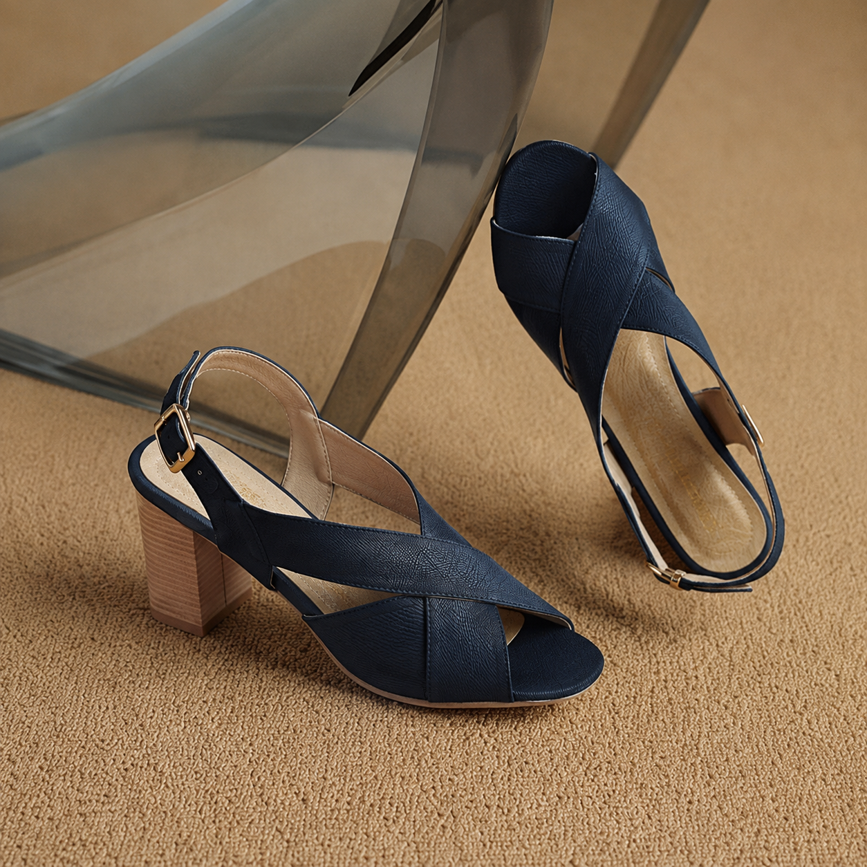 Delphine | Elegant Square-Heeled Sandals