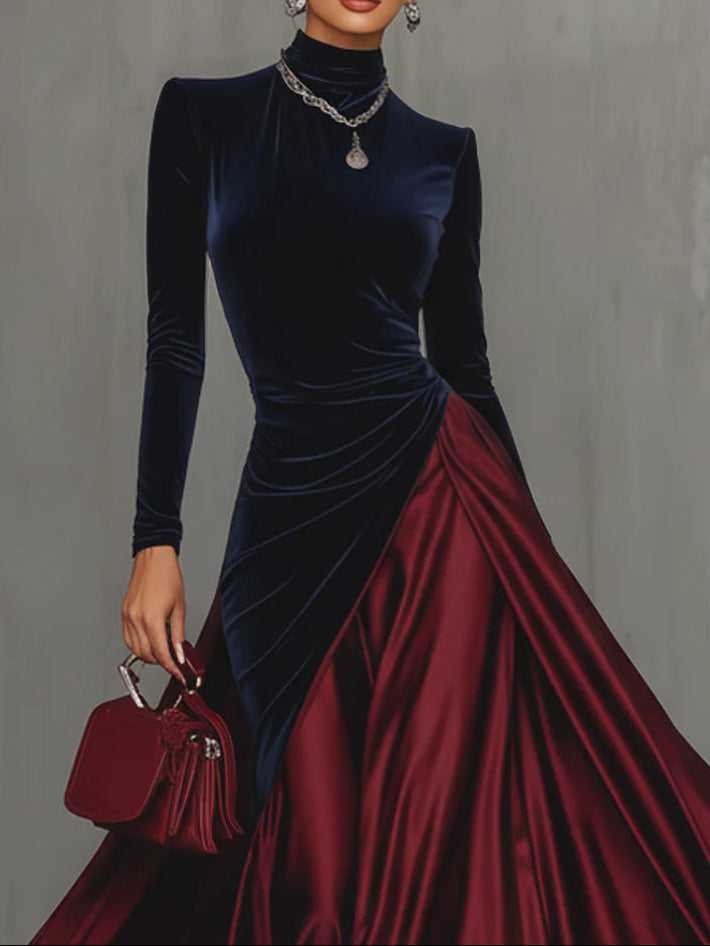 LUCRÈCE | Velvet & Satin Maxi Dress