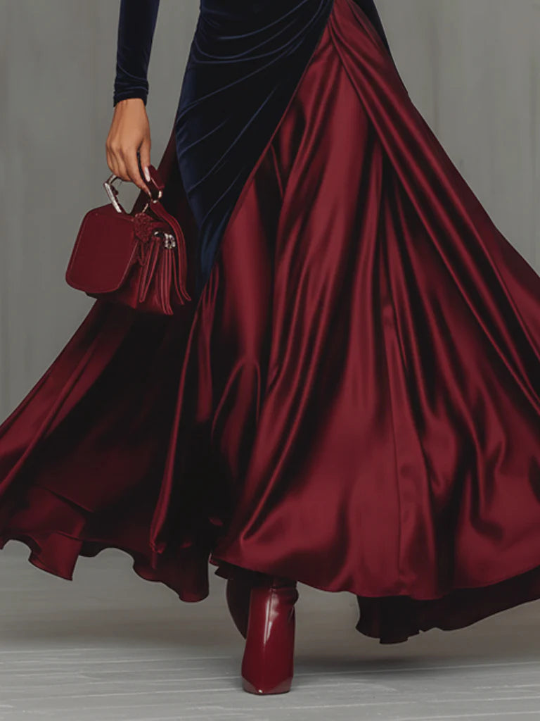 LUCRÈCE | Velvet & Satin Maxi Dress