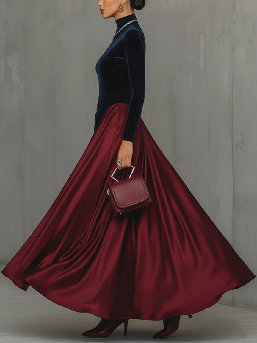 LUCRÈCE | Velvet & Satin Maxi Dress