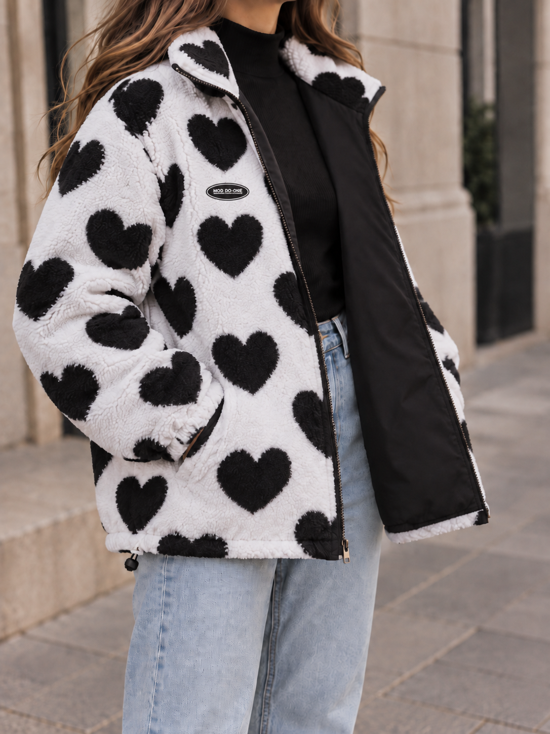 Livia | Reversible Teddy Heart Jacket – Wells & Rose