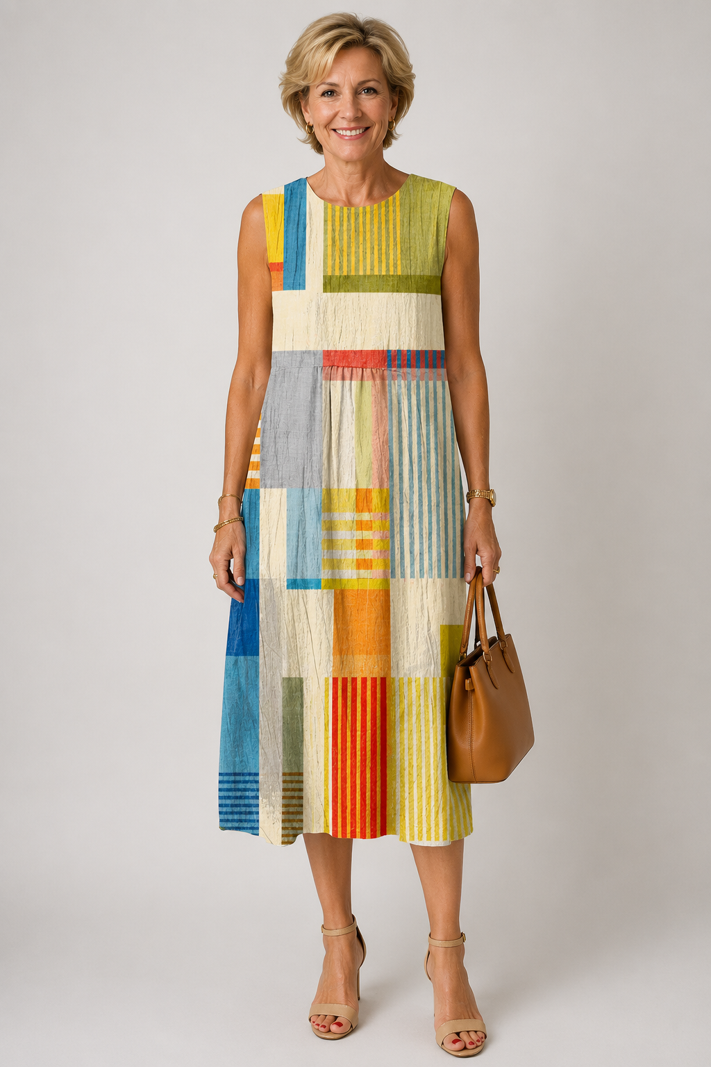 Eve | Midi Dress with Geometric Pattern
