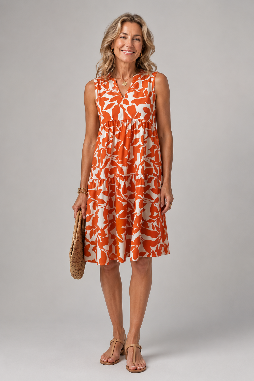 Margot | Floral Midi Dress with V-Neck