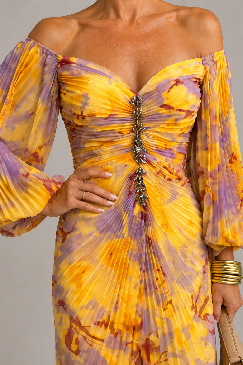 Marielle | Floral Maxi Dress with Deep Neckline