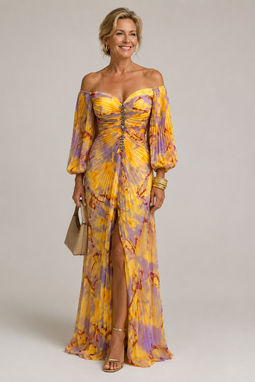 Marielle | Floral Maxi Dress with Deep Neckline