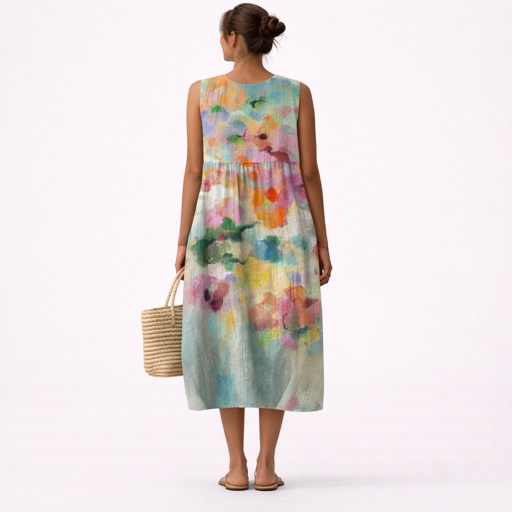 Carla™ | Elegant Multicolored Midi Dress