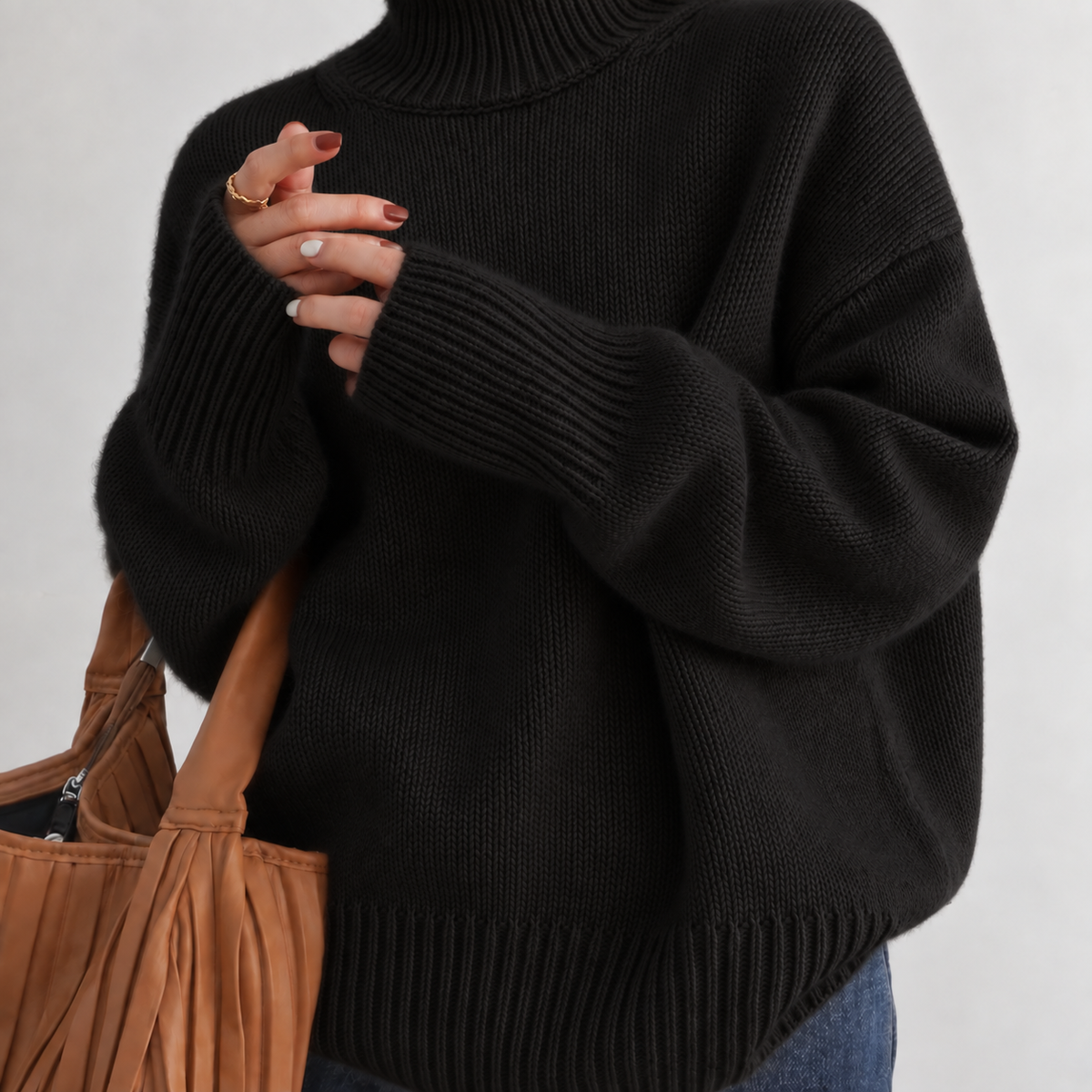 Clara | Soft Turtleneck Sweater – Wells & Rose