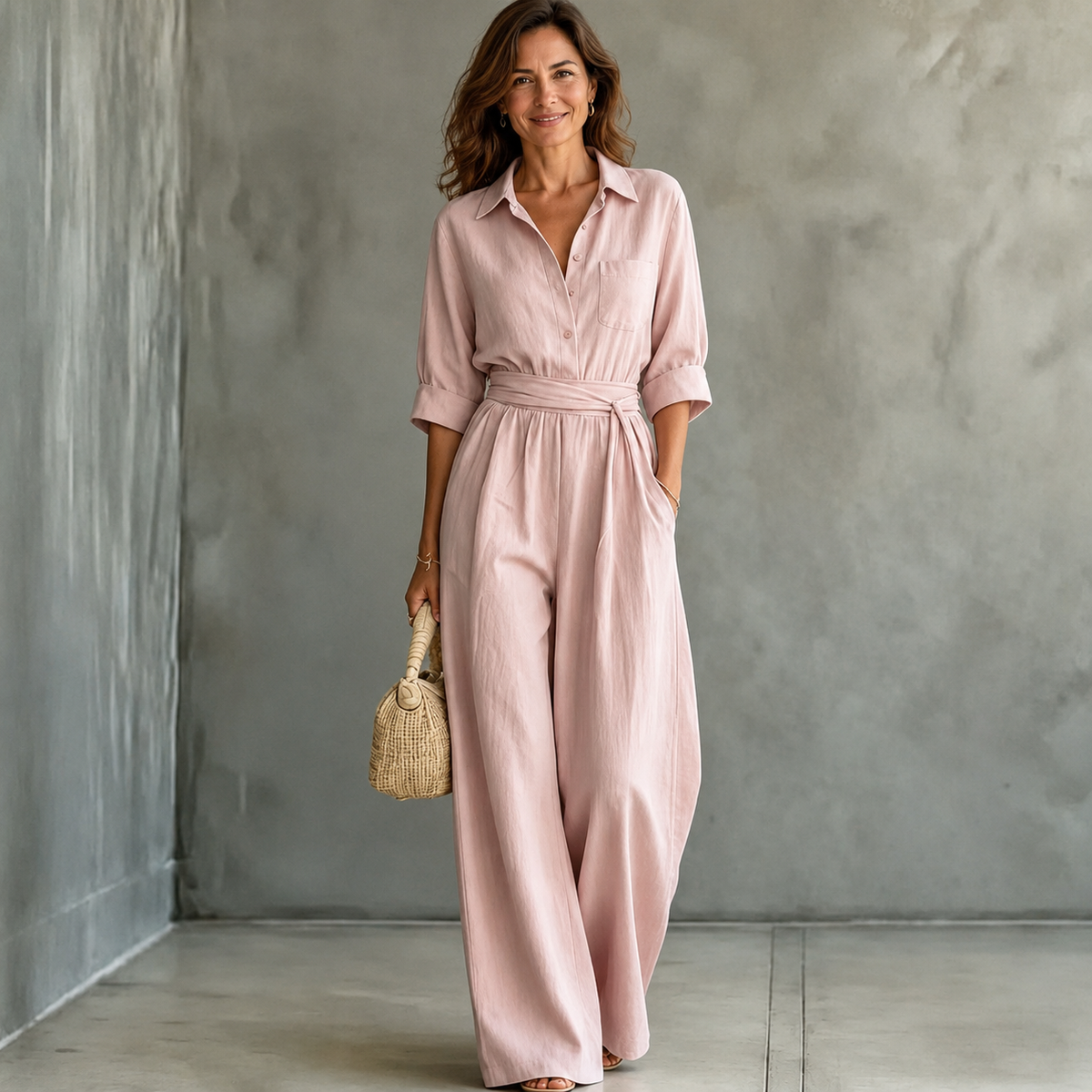 Monroe | Wide-Leg Shirt Jumpsuit