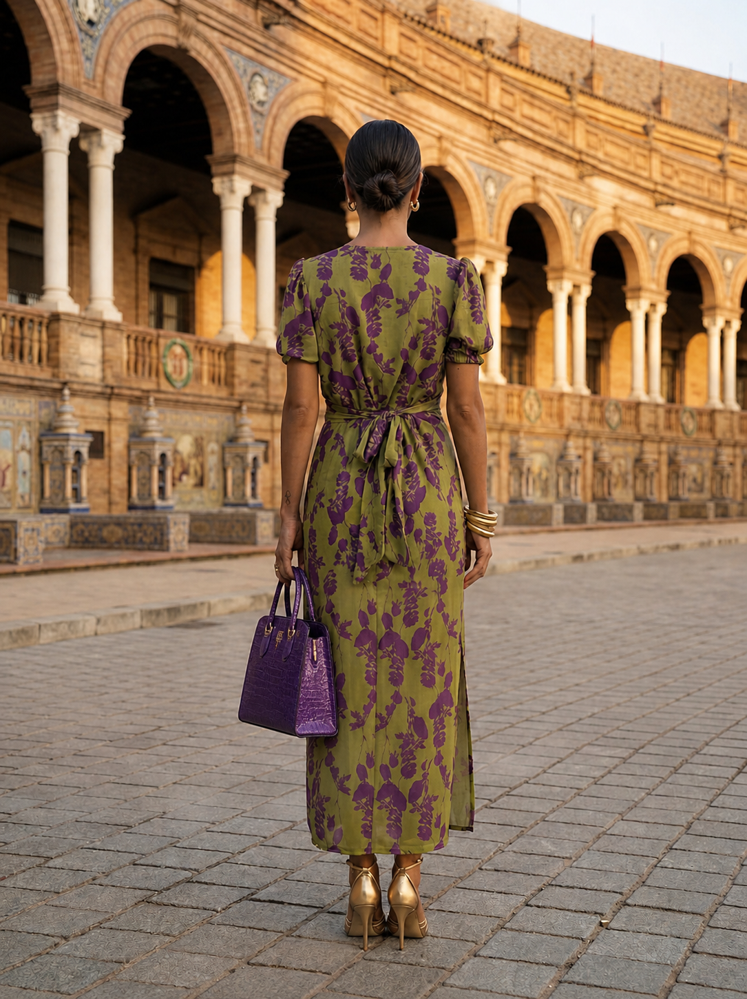 Maxi Floral Dress with Flowing Fall