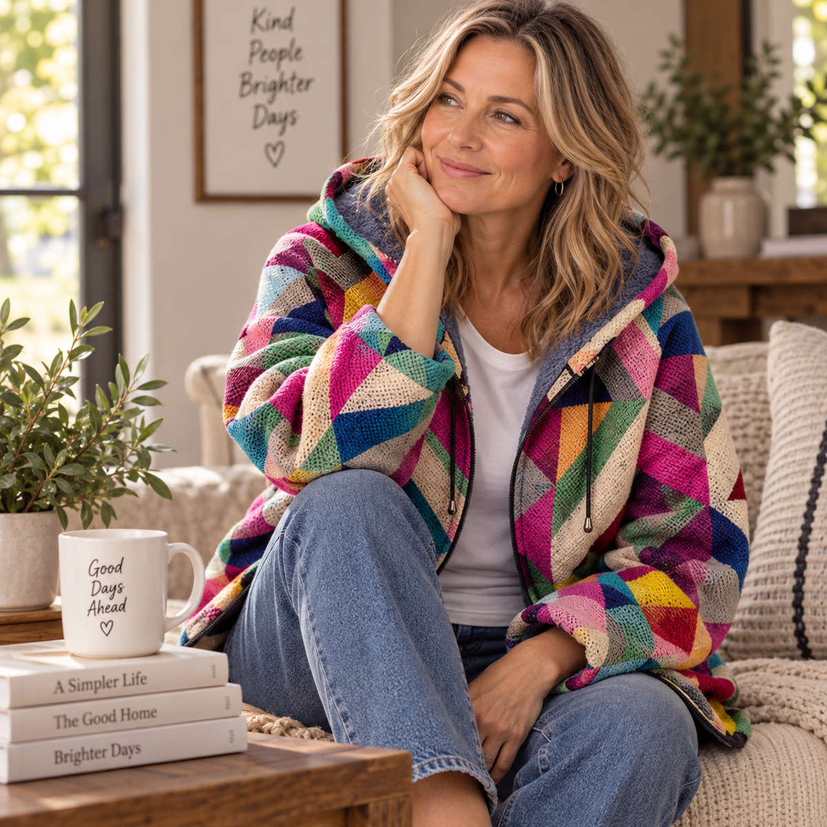 Marlow | Geometric Print Sweatshirt – Wells & Rose