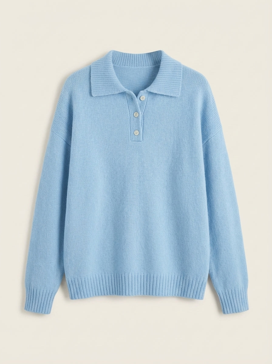 Laura - Knit Sweater with Elegant Collar