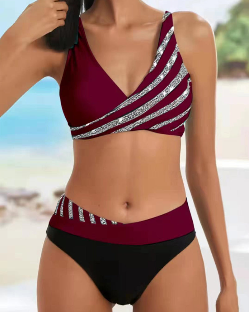 Mona - Printed bikini in warm tones