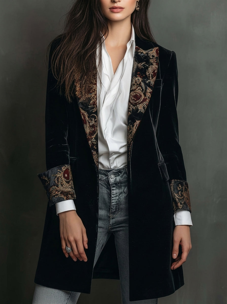 Marta - Fitted Blazer with Baroque Print