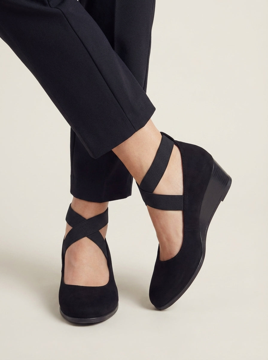 ANA | Wedge Shoes with Cross Straps – Wells & Rose