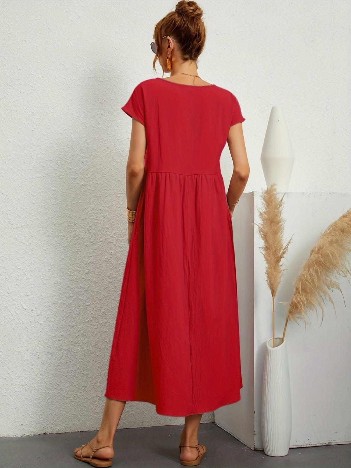 Clara | Fluid Midi Dress with Pockets