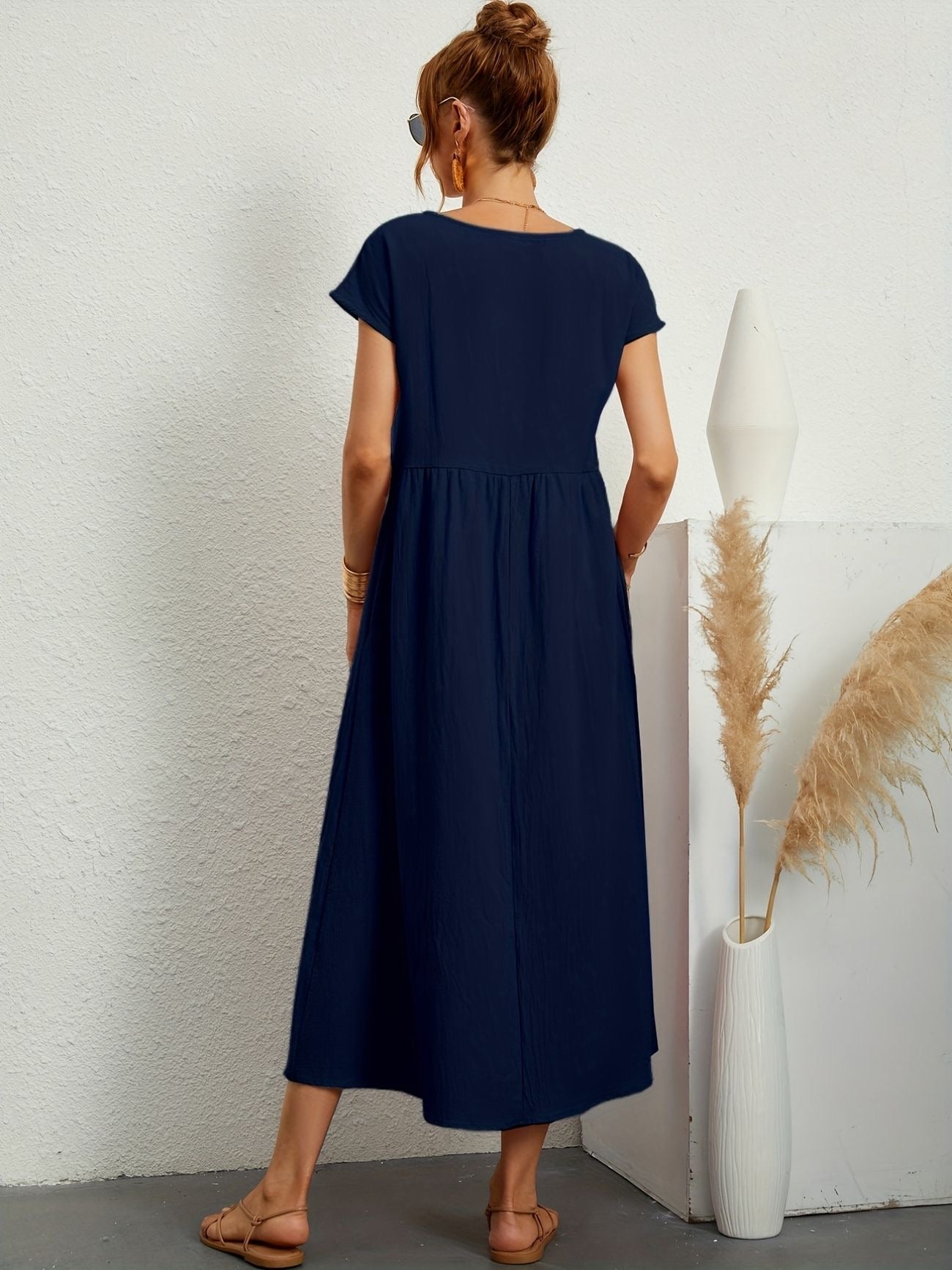 Clara | Fluid Midi Dress with Pockets