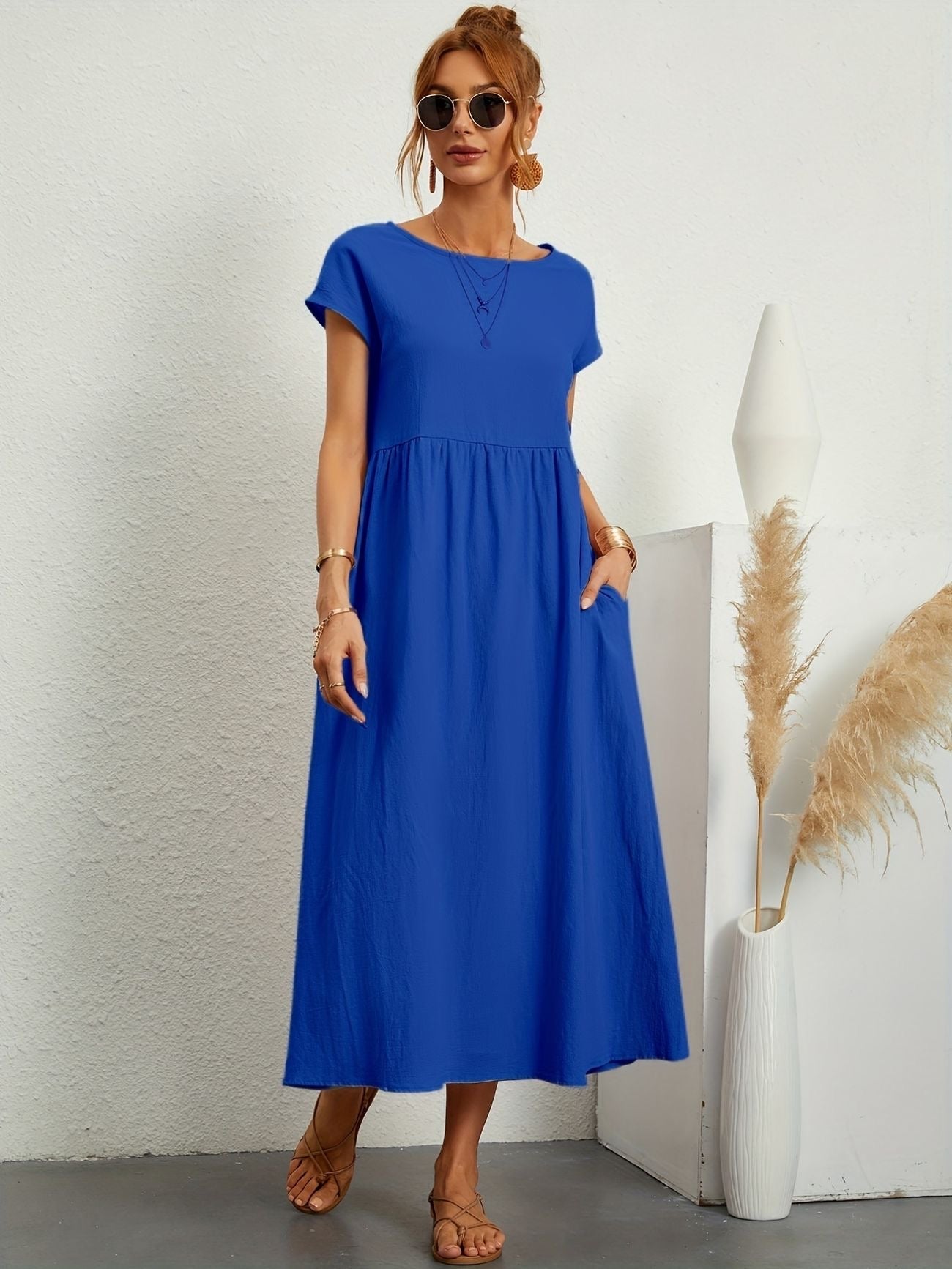 Clara | Fluid Midi Dress with Pockets