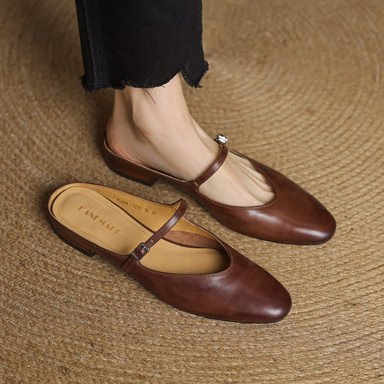 Genuine Leather Mules Merisa