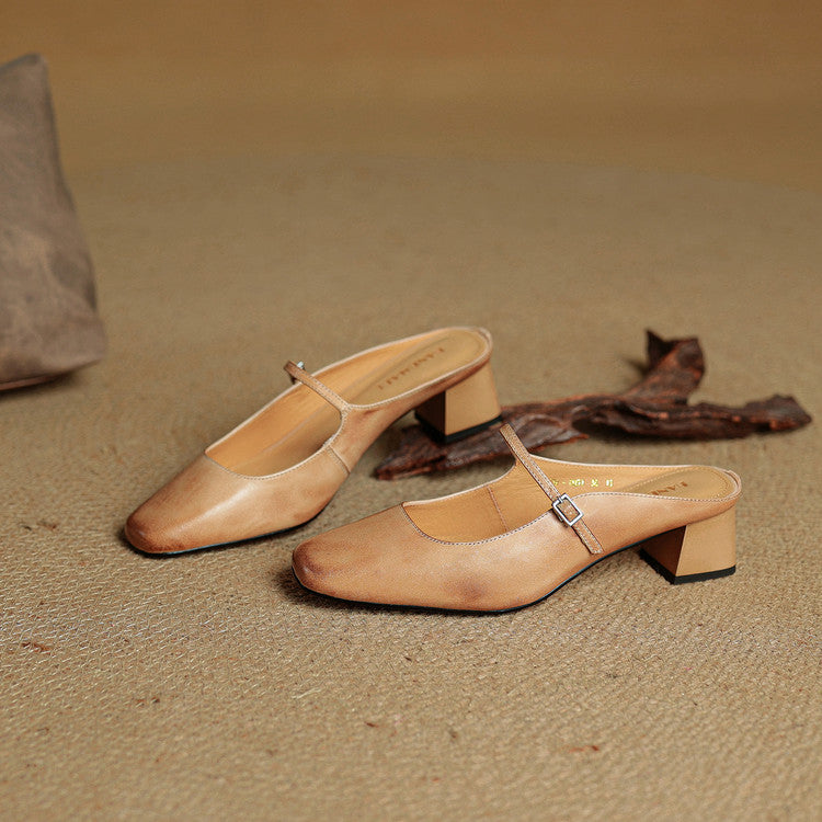 Genuine Leather Mules Esmer