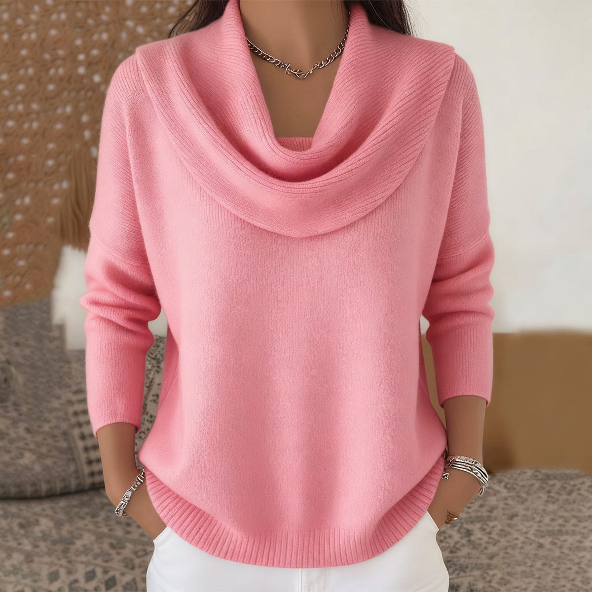 Iole | Sweater with Draped Neck