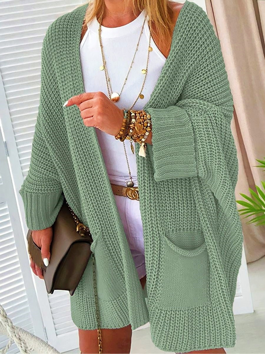 Knitted cardigan with pockets for women