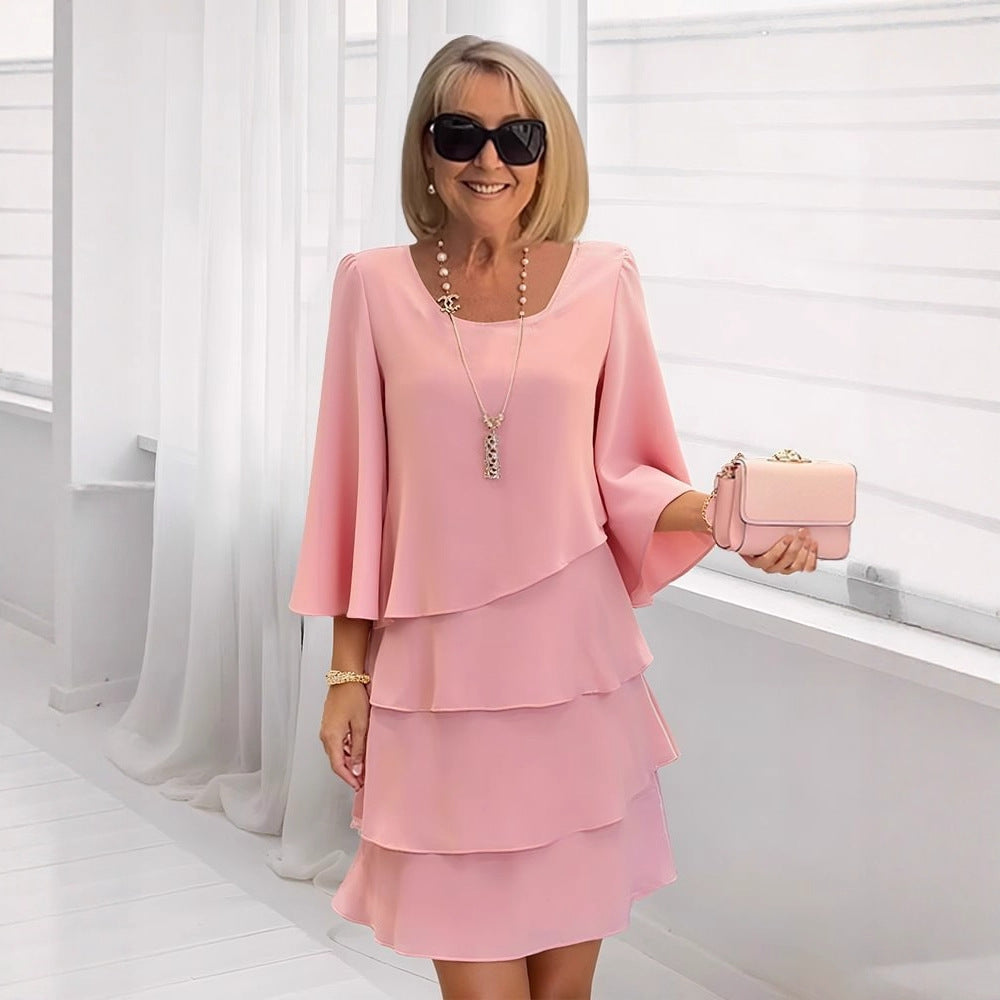 Margaux | Elegant Midi Dress with Ruffles