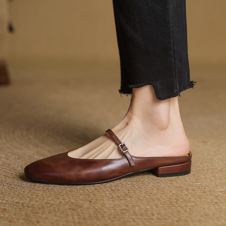 Genuine Leather Mules Merisa