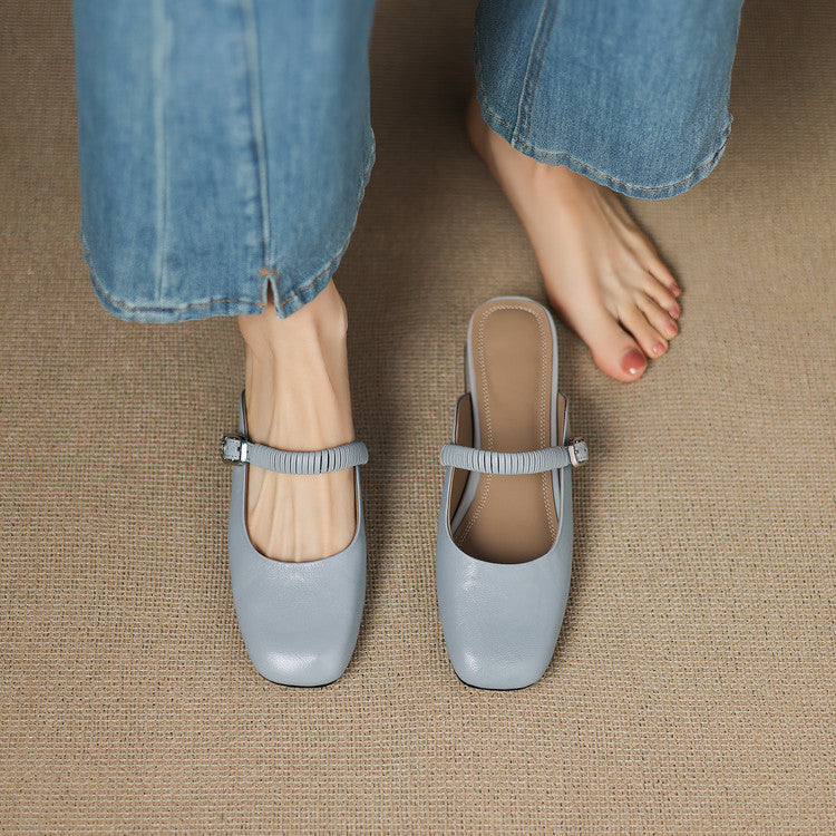 Novie | Genuine Leather Mary Jane Mules