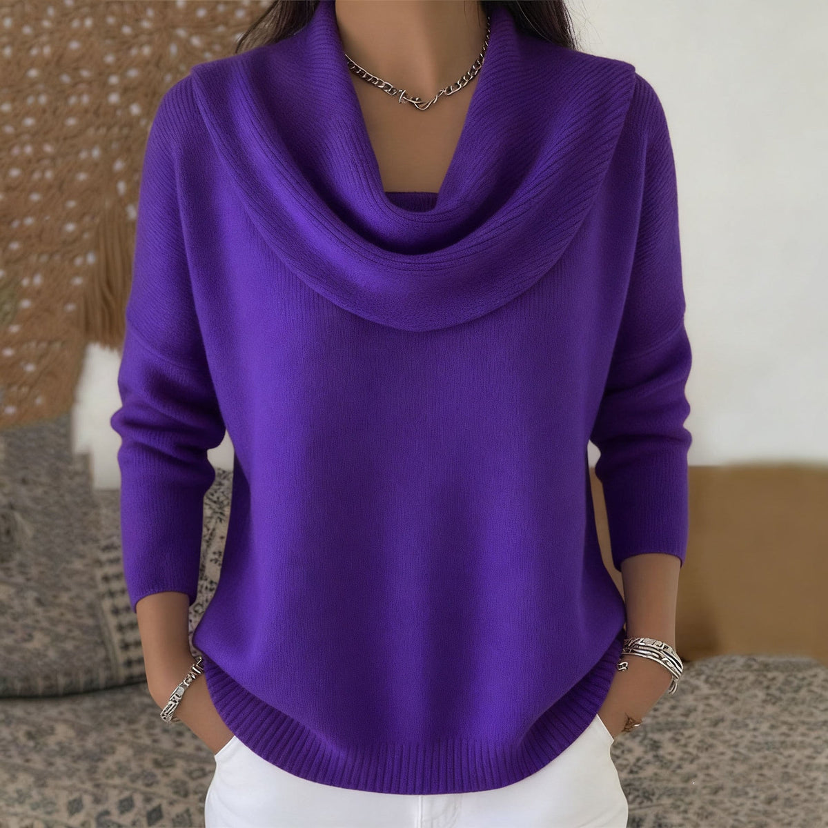 Iole | Sweater with Draped Neck