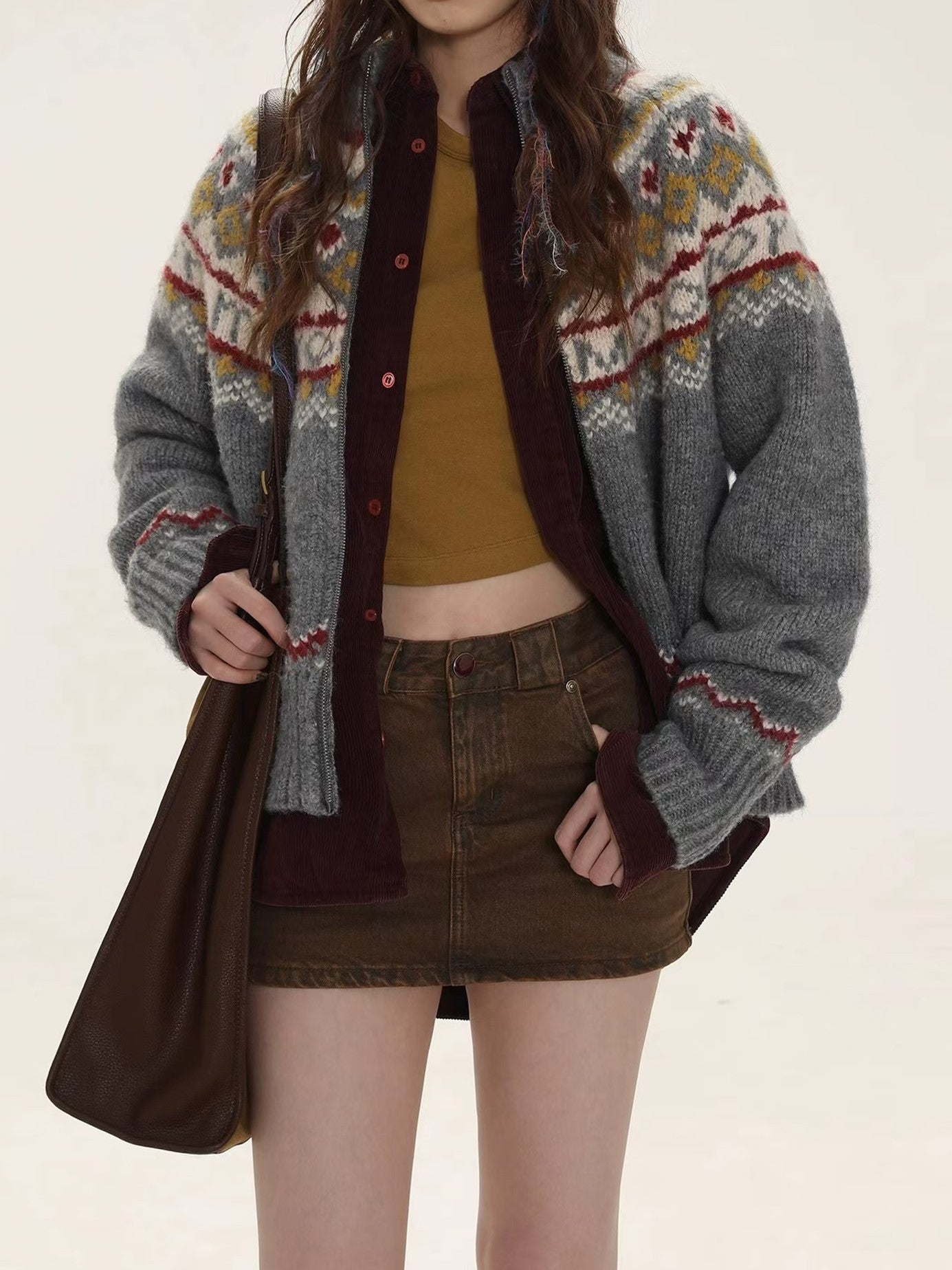 Thick Knitted Turtleneck Cardigan for Women for Winter