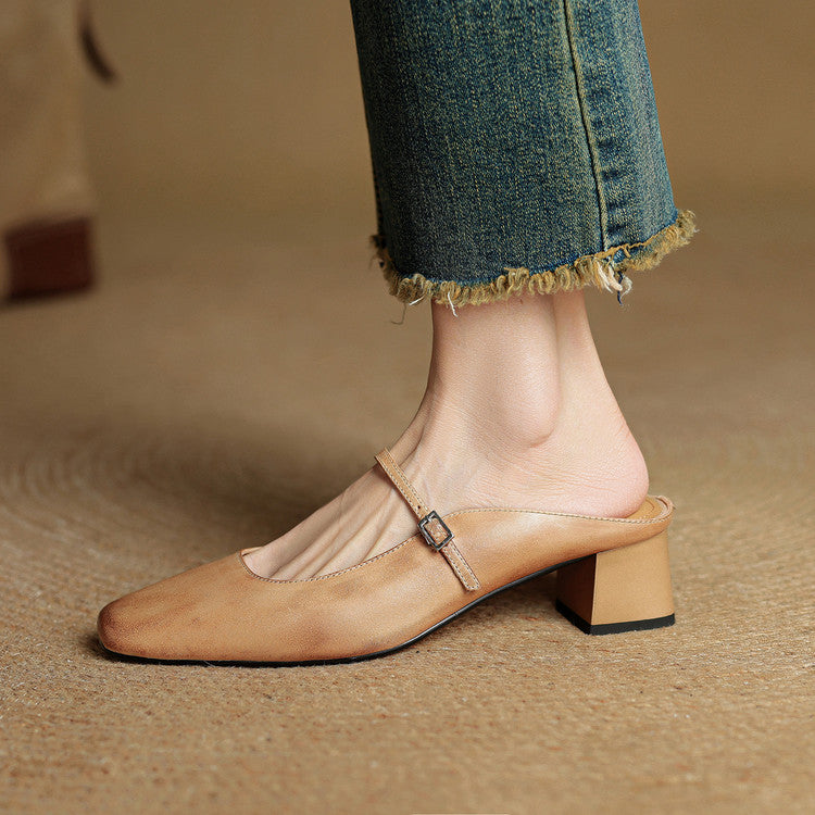 Genuine Leather Mules Esmer