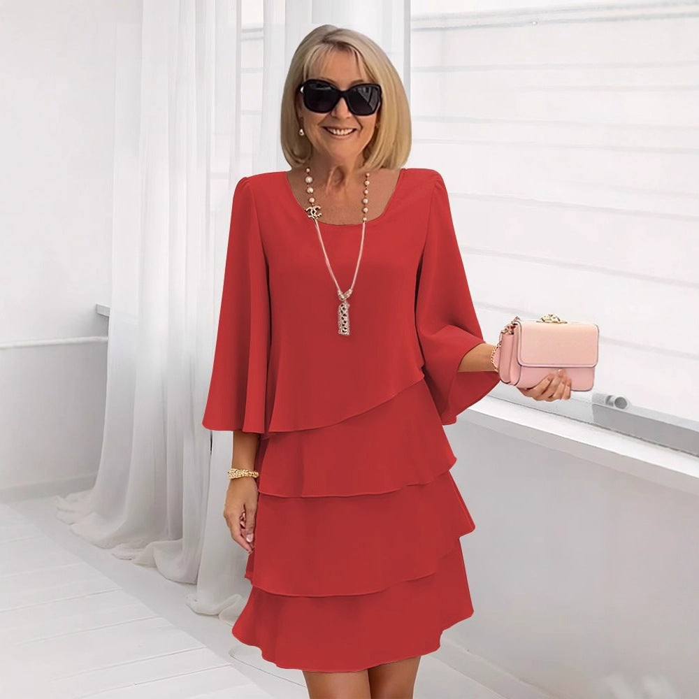 Margaux | Elegant Midi Dress with Ruffles