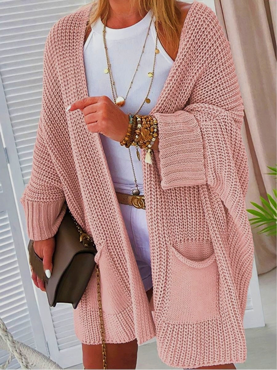 Knitted cardigan with pockets for women