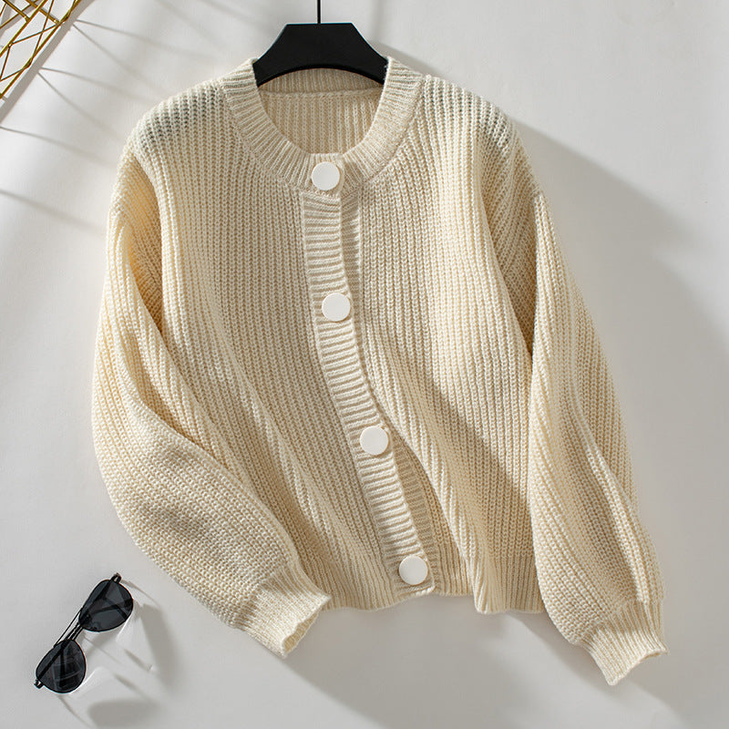 Knitted Cardigan with Buttons for Women