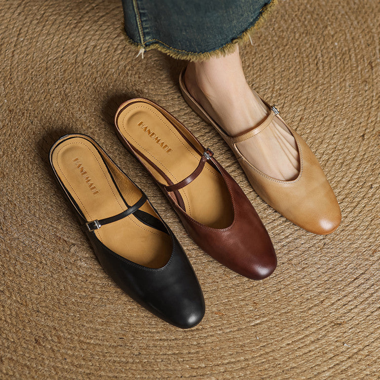 Genuine Leather Mules Merisa