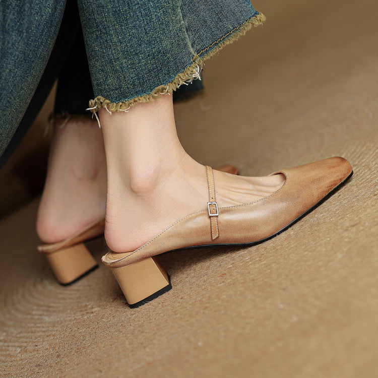 Genuine Leather Mules Esmer