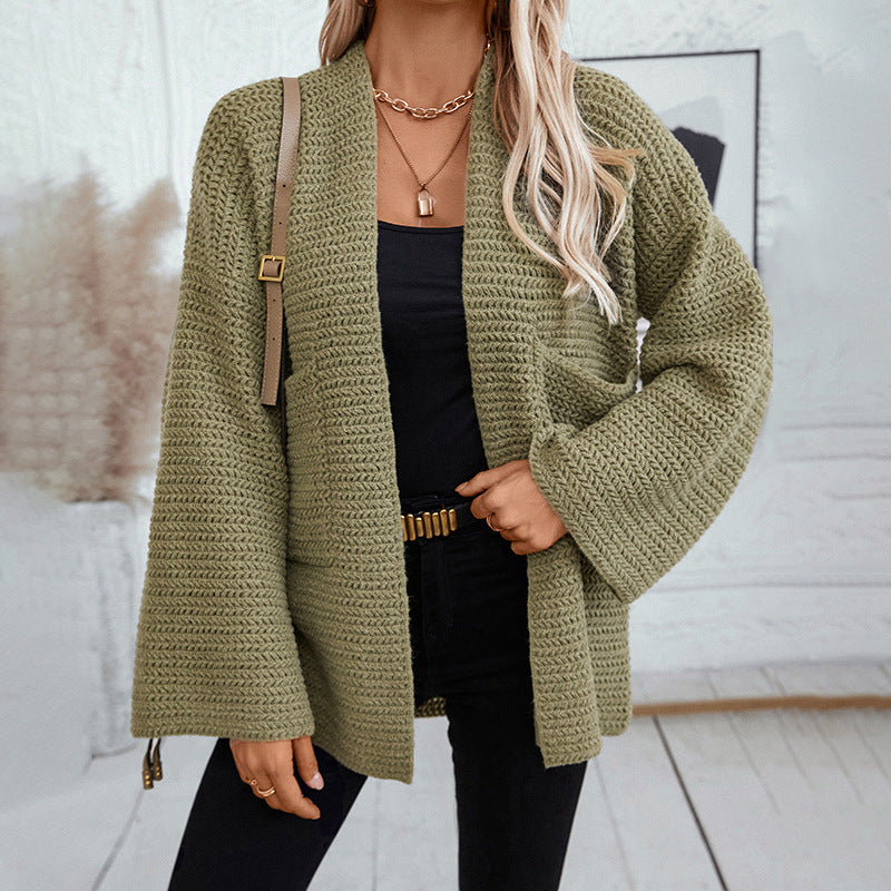 Solid vest for women with long V-neck