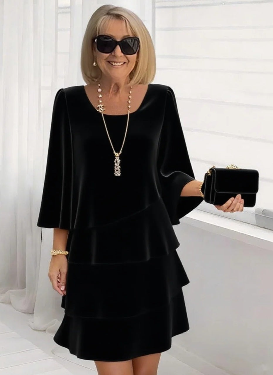 Margaux | Elegant Midi Dress with Ruffles